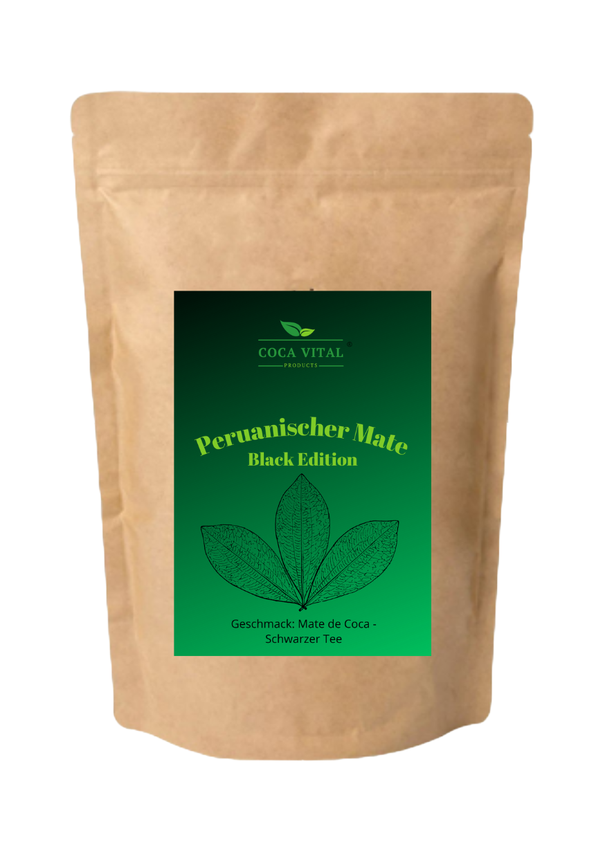 Black Edition Mate Tee mit schwarzem Tee in nachhaltiger Verpackung.