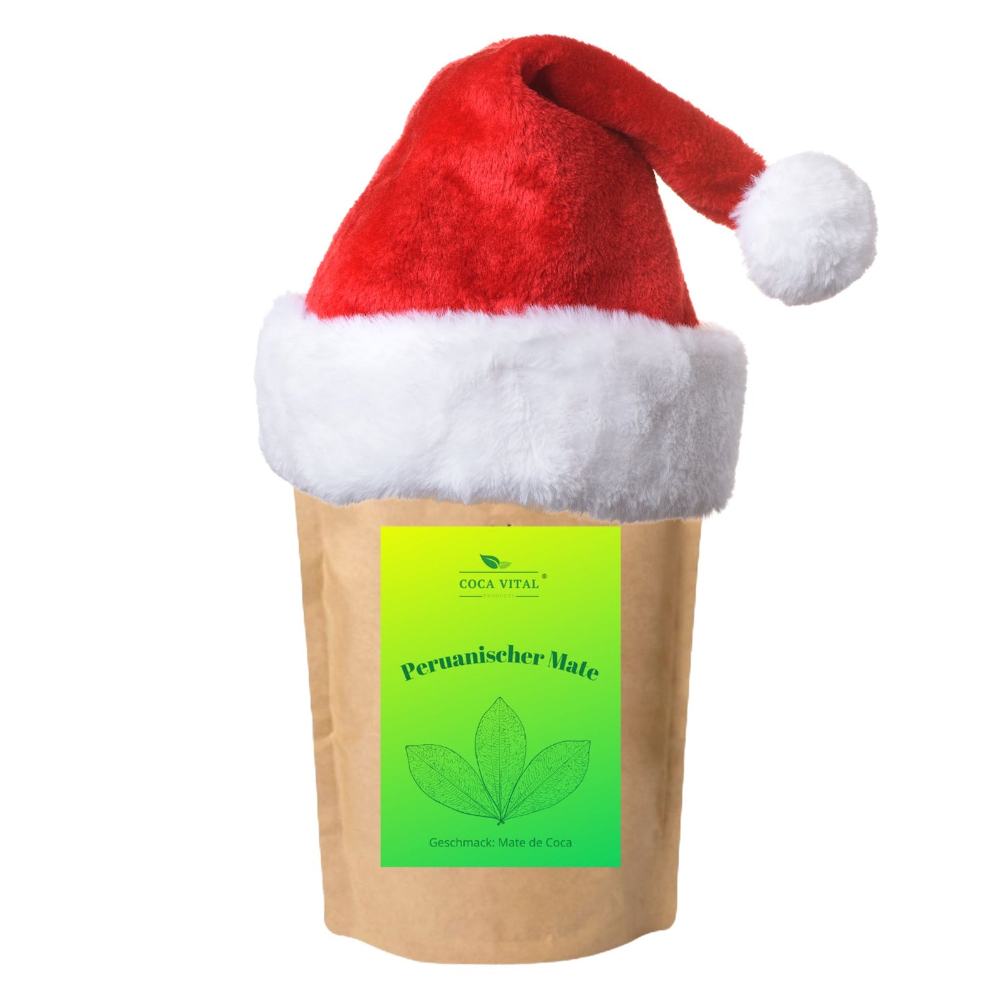 Peruanischer Mate Tee mit Mate de Coca Aroma – Weihnachtsdesign von Coca Vital.